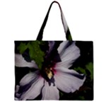 Purple Mallow Flower Zipper Mini Tote Bag