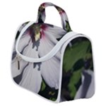 Purple Mallow Flower Satchel Handbag