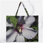 Purple Mallow Flower Zipper Large Tote Bag