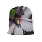 Purple Mallow Flower Drawstring Pouch (XL)