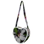 Purple Mallow Flower Heart Shoulder Bag