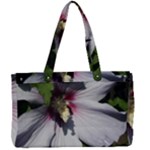 Purple Mallow Flower Canvas Work Bag