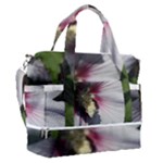 Purple Mallow Flower Sports Shoulder Bag with Shoes Compartment