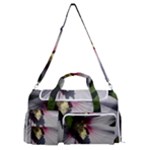 Purple Mallow Flower Sports Gym Duffle Bag with Shoe Compartment