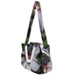 Purple Mallow Flower Rope Handles Shoulder Strap Bag