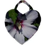 Purple Mallow Flower Giant Heart Shaped Tote