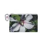 Purple Mallow Flower Canvas Cosmetic Bag (Small)