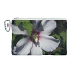 Purple Mallow Flower Canvas Cosmetic Bag (Large)