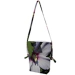 Purple Mallow Flower Folding Shoulder Bag