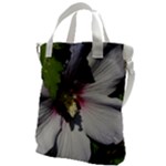 Purple Mallow Flower Canvas Messenger Bag