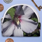 Purple Mallow Flower Horseshoe Style Canvas Pouch