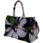 Purple Mallow Flower Duffel Travel Bag