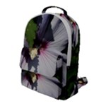 Purple Mallow Flower Flap Pocket Backpack (Large)