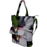 Purple Mallow Flower Shoulder Tote Bag