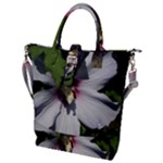 Purple Mallow Flower Buckle Top Tote Bag