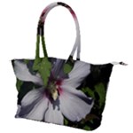 Purple Mallow Flower Canvas Shoulder Bag