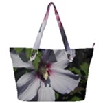 Purple Mallow Flower Full Print Shoulder Bag