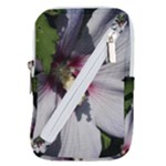 Purple Mallow Flower Belt Pouch Bag (Small)