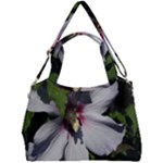 Purple Mallow Flower Double Compartment Shoulder Bag