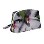 Purple Mallow Flower Wristlet Pouch Bag (Medium)