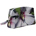 Purple Mallow Flower Wristlet Pouch Bag (Large)