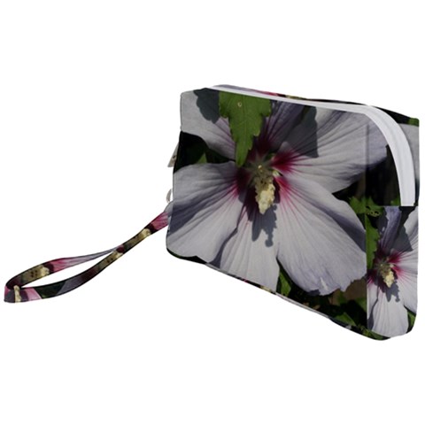 Purple Mallow Flower Wristlet Pouch Bag (Small) from ArtsNow.com