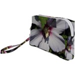 Purple Mallow Flower Wristlet Pouch Bag (Small)