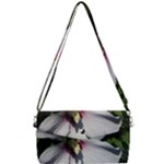 Purple Mallow Flower Removable Strap Clutch Bag