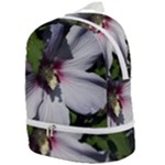 Purple Mallow Flower Zip Bottom Backpack