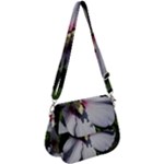 Purple Mallow Flower Saddle Handbag