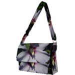 Purple Mallow Flower Full Print Messenger Bag (L)