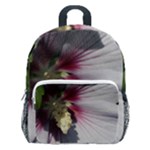 Purple Mallow Flower Kids  Age 5-10 Lightweight School Backpack with Side Pockets