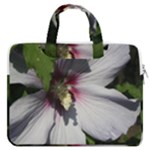 Purple Mallow Flower MacBook Pro 13  Double Pocket Laptop Bag