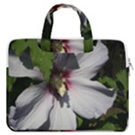 Purple Mallow Flower MacBook Pro 15  Double Pocket Laptop Bag 