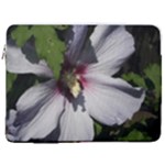 Purple Mallow Flower 17  Vertical Laptop Sleeve Case With Pocket