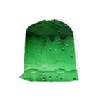 Green Water Droplets Drawstring Pouch (Large)