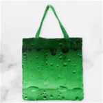 Green Water Droplets Grocery Tote Bag