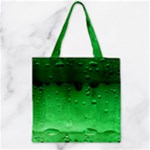 Green Water Droplets Zipper Grocery Tote Bag