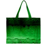 Green Water Droplets Zipper Mini Tote Bag