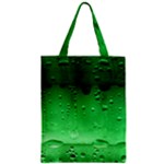 Green Water Droplets Zipper Classic Tote Bag