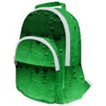 Green Water Droplets Rounded Multi Pocket Backpack