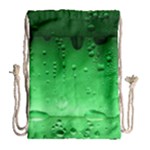 Green Water Droplets Drawstring Bag (Large)