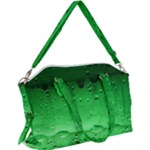 Green Water Droplets Canvas Crossbody Bag