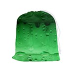 Green Water Droplets Drawstring Pouch (XL)