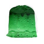 Green Water Droplets Drawstring Pouch (2XL)