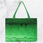 Green Water Droplets Zipper Medium Tote Bag