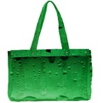 Green Water Droplets Canvas Work Bag