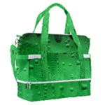 Green Water Droplets Sports Shoulder Bag with Shoes Compartment