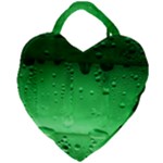 Green Water Droplets Giant Heart Shaped Tote