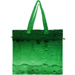 Green Water Droplets Canvas Travel Bag